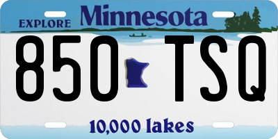 MN license plate 850TSQ