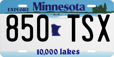MN license plate 850TSX