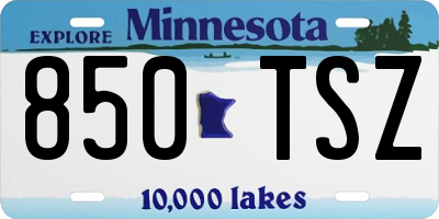 MN license plate 850TSZ