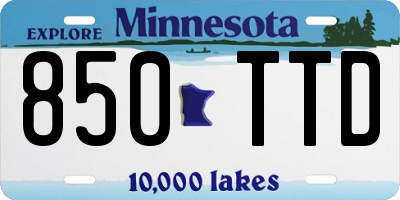 MN license plate 850TTD