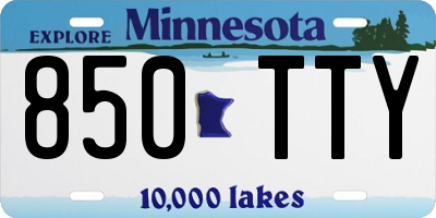 MN license plate 850TTY