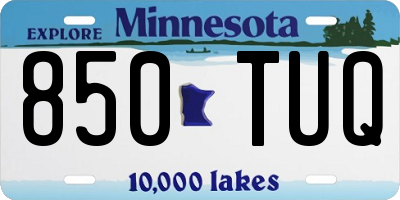 MN license plate 850TUQ