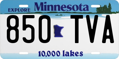 MN license plate 850TVA