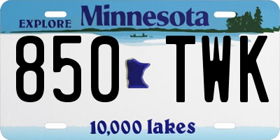 MN license plate 850TWK