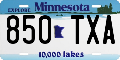 MN license plate 850TXA