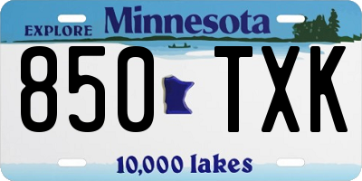 MN license plate 850TXK