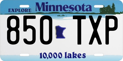 MN license plate 850TXP