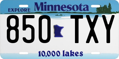 MN license plate 850TXY