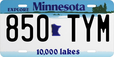 MN license plate 850TYM