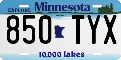 MN license plate 850TYX