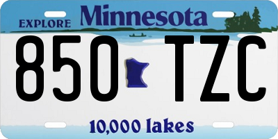 MN license plate 850TZC