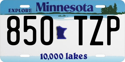 MN license plate 850TZP