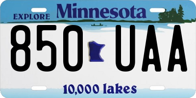 MN license plate 850UAA