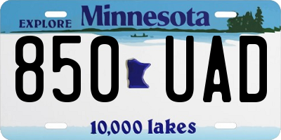 MN license plate 850UAD