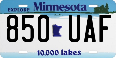 MN license plate 850UAF