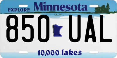 MN license plate 850UAL