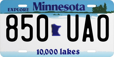 MN license plate 850UAO