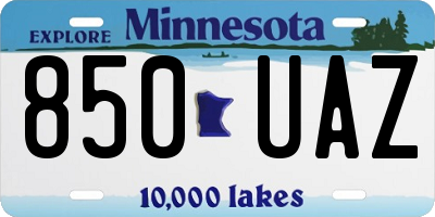 MN license plate 850UAZ