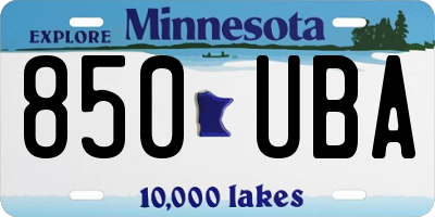 MN license plate 850UBA
