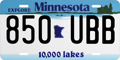 MN license plate 850UBB