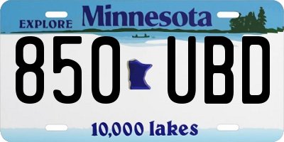 MN license plate 850UBD