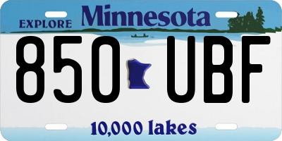 MN license plate 850UBF