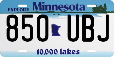 MN license plate 850UBJ