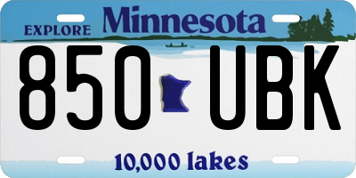 MN license plate 850UBK