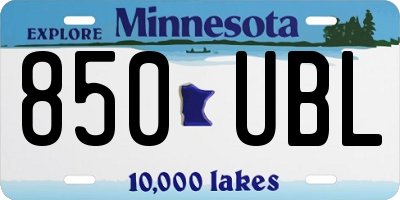 MN license plate 850UBL