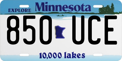 MN license plate 850UCE