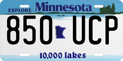 MN license plate 850UCP