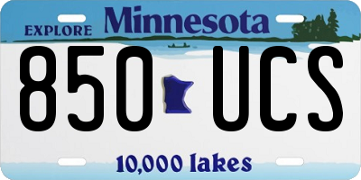 MN license plate 850UCS