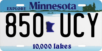 MN license plate 850UCY