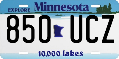 MN license plate 850UCZ