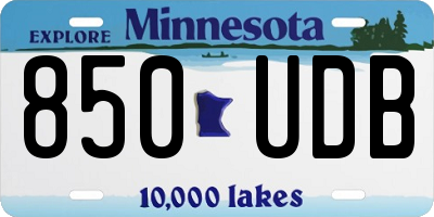 MN license plate 850UDB