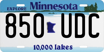 MN license plate 850UDC
