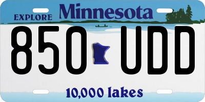 MN license plate 850UDD