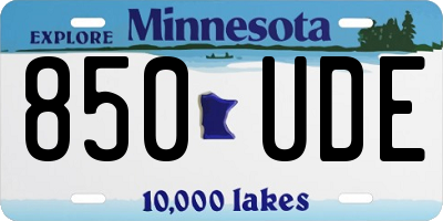 MN license plate 850UDE