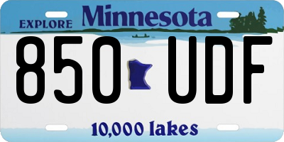 MN license plate 850UDF