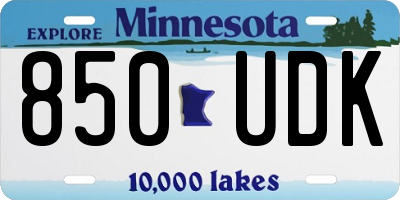 MN license plate 850UDK