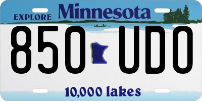 MN license plate 850UDO