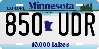 MN license plate 850UDR