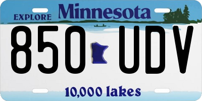 MN license plate 850UDV