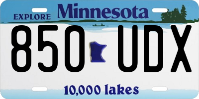 MN license plate 850UDX