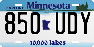 MN license plate 850UDY