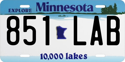 MN license plate 851LAB