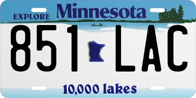 MN license plate 851LAC