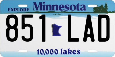 MN license plate 851LAD