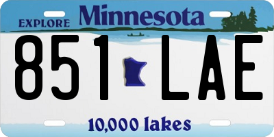 MN license plate 851LAE