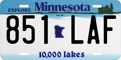 MN license plate 851LAF